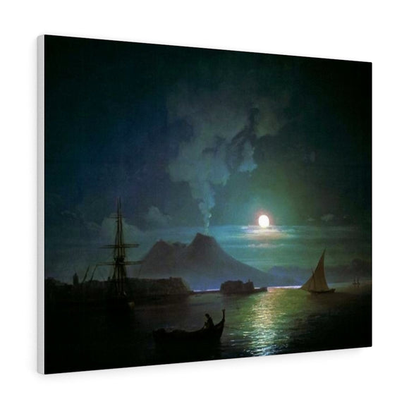 The Bay of Naples at moonlight night. Vesuvius - Ivan Aivazovsky