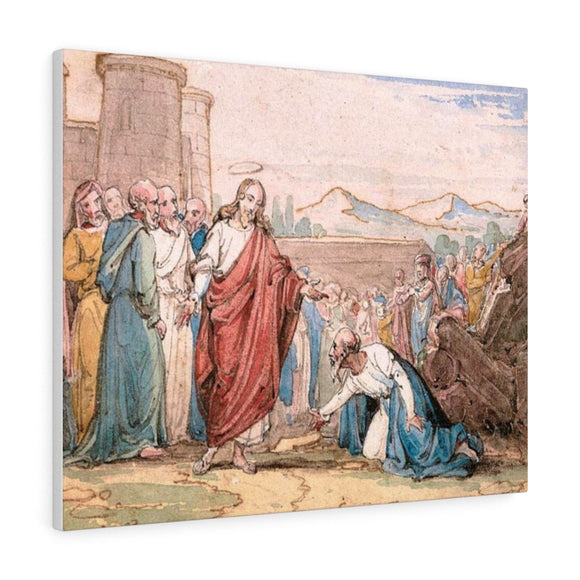 An Elderly Man Petitioning Christ - John Martin Canvas
