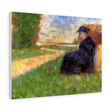 Large Figure in a Landscape - Georges Seurat Canvas