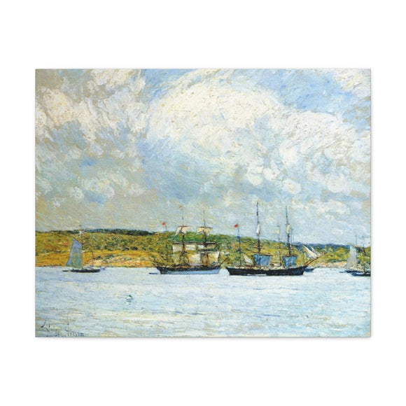 A Parade of Boats - Childe Hassam Canvas Wall Art