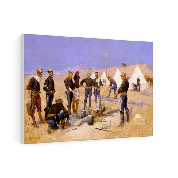 Roasting the Christmas Beef in a Cavalry Camp - Frederic Remington Canvas