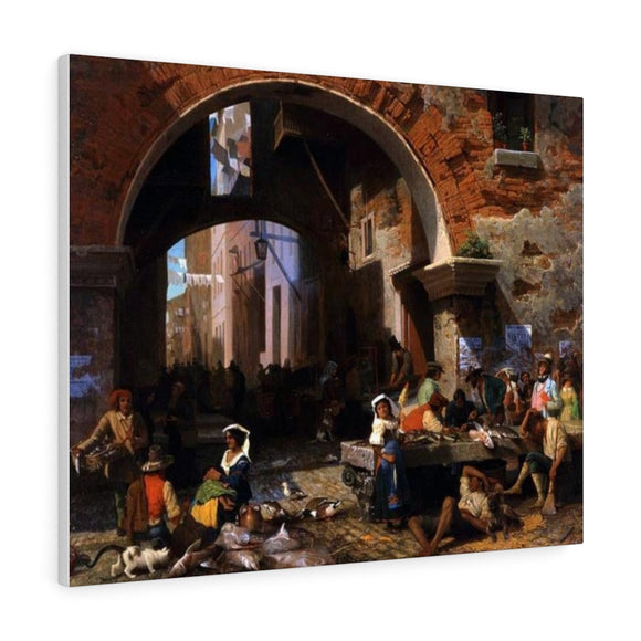 Roman Fish Market, Arch of Octavius - Albert Bierstadt Canvas
