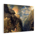 The Battle of Fort Rock, Val d'Aoste, Piedmont - Joseph Mallord William Turner Canvas