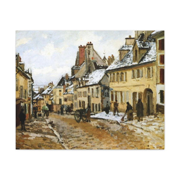 Pontoise, the Road to Gisors in Winter - Camille Pissarro Canvas Wall Art