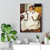 Ellen Mary Cassatt In A White Coat - Mary Cassatt Canvas