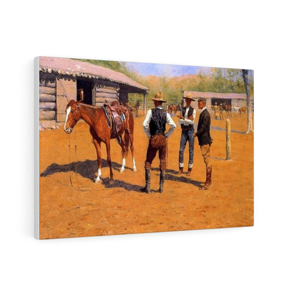 Buying Polo Ponies in the West - Frederic Remington Canvas