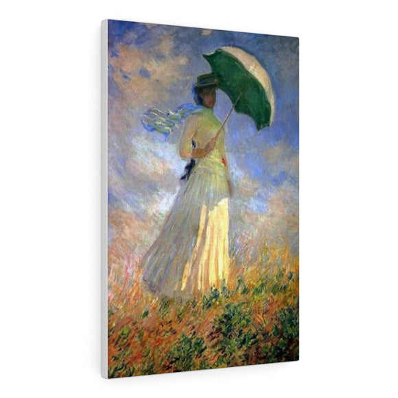 Woman with a Parasol, Facing Right (also known as Study of a Figure Outdoors (Facing Right)) - Claude Monet Canvas