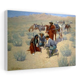 A Map in the Sand - Frederic Remington Canvas