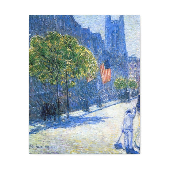 Just Off the Avenue, Fifty-Third Street, May - Childe Hassam Canvas Wall Art