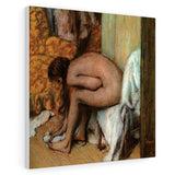 After the Bath (Woman wiping her left foot) - Edgar Degas Canvas