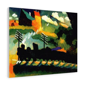 Murnau view with railway and castle - Wassily Kandinsky Canvas