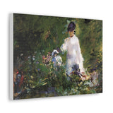 Young woman among the flowers - Edouard Manet Canvas Wall Art