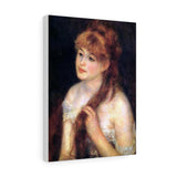 Young Woman Braiding Her Hair - Pierre-Auguste Renoir Canvas