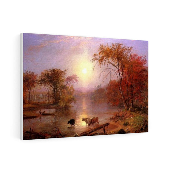 Indian Summer Hudson River - Albert Bierstadt Canvas