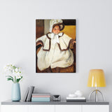 Ellen Mary Cassatt In A White Coat - Mary Cassatt Canvas