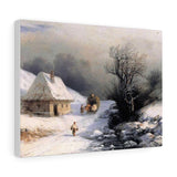 Little Russian Ox Cart in Winter - Ivan Aivazovsky