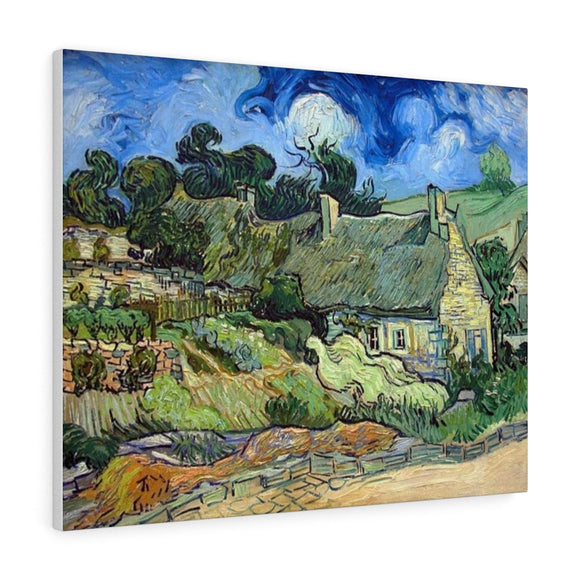 Thatched Cottages at Cordeville - Vincent van Gogh Canvas