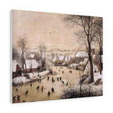 Winter Landscape with Skaters and a Bird Trap - Pieter Bruegel the Elder Canvas