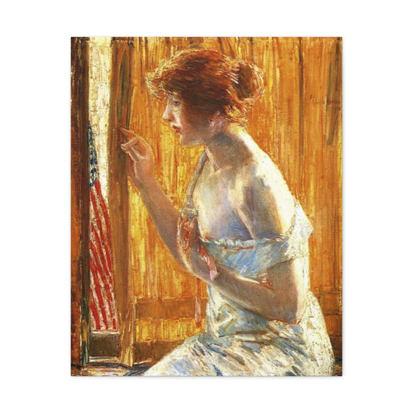 The Flag Outside Her Window, April 1918 - Childe Hassam Canvas Wall Art