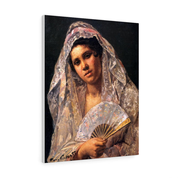 Spanish Dancer Wearing A Lace Mantilla - Mary Cassatt Canvas