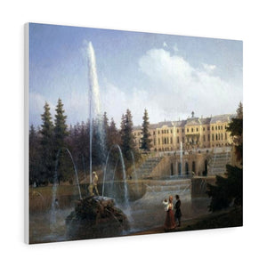View of the Big Cascade in Petergof and the Great Palace of Petergof - Ivan Aivazovsky