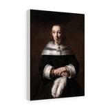 Portrait of a Lady with an Ostrich-Feather Fan - Rembrandt Canvas
