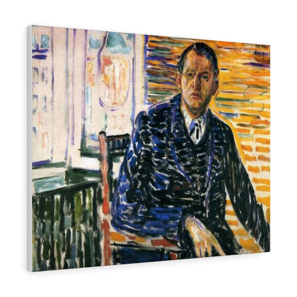 Self-Portrait at Professor Jacobson's Hospital - Edvard Munch Canvas