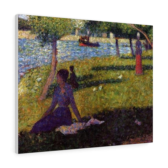 Seated and Standing Woman - Georges Seurat Canvas