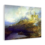 Warkworth Castle, Northumberland; Thunderstorm Approaching at Sunset - Joseph Mallord William Turner Canvas