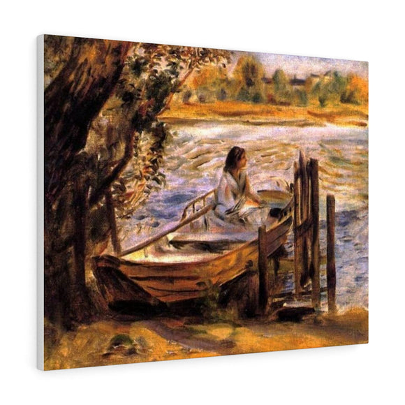 Young Woman in a Boat (Lise Trehot) - Pierre-Auguste Renoir Canvas