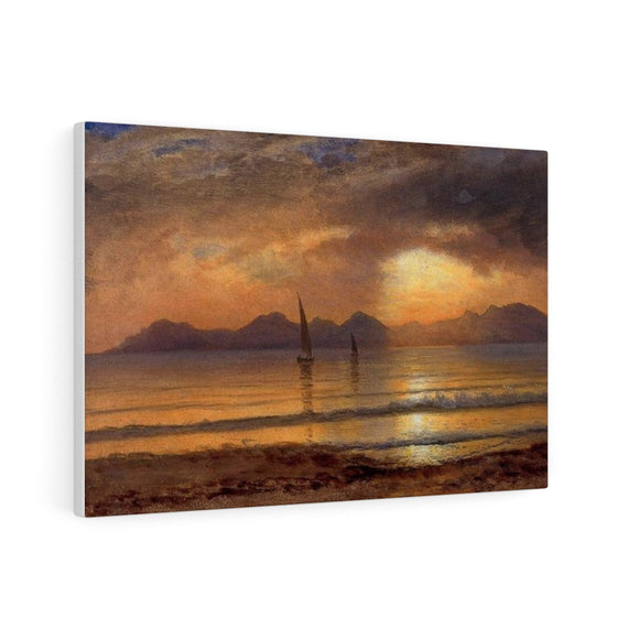Sunset over a Mountain Lake - Albert Bierstadt Canvas
