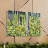 Undergrowth with Two Figures - Vincent van Gogh Canvas Wall Art