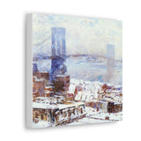 Brooklyn Bridge in Winter - Childe Hassam Canvas Wall Art