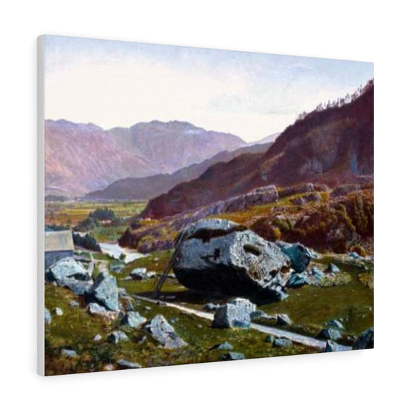 Bowder Stone, Borrowdale - John Atkinson Grimshaw Canvas