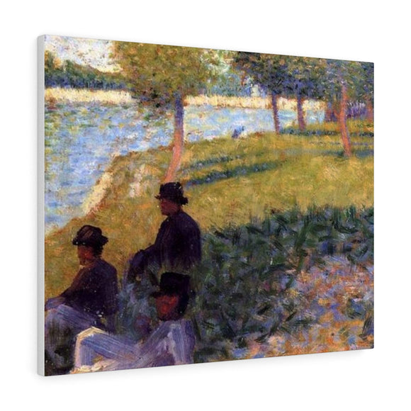 Three Men Seated - Georges Seurat Canvas
