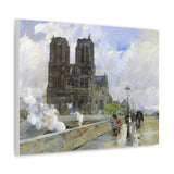 Notre Dame Cathedral, Paris - Childe Hassam Canvas Wall Art