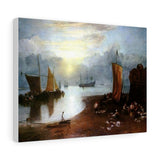 Sun Rising through Vapour: Fishermen Cleaning and Selling Fish - Joseph Mallord William Turner Canvas