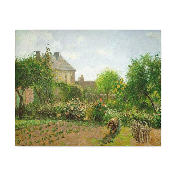 The Artist's Garden at Eragny - Camille Pissarro Canvas Wall Art