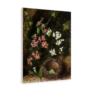 Still Life of Birds Nest with Primulas and Blossom - John Atkinson Grimshaw Canvas