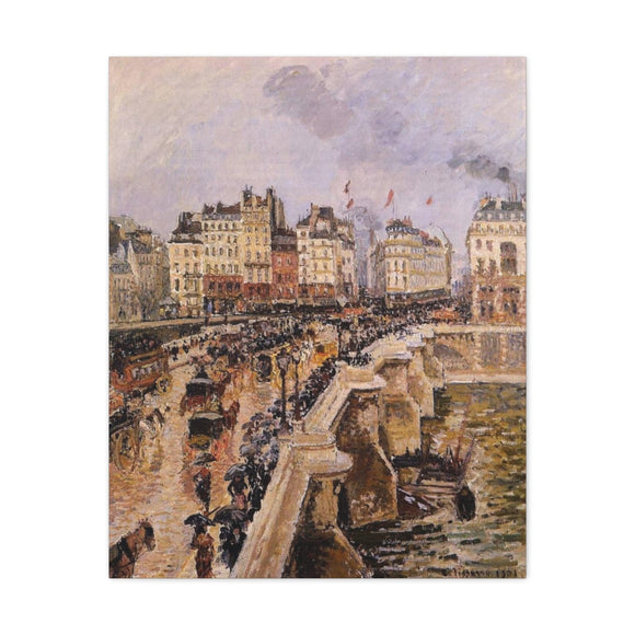 The Pont-Neuf, Rainy Afternoon - Camille Pissarro Canvas Wall Art
