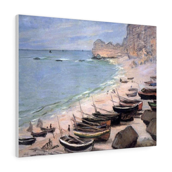 Boats on the Beach at Etretat - Claude Monet Canvas