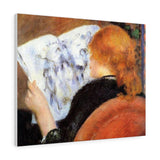 Young Woman Reading an Illustrated Journal - Pierre-Auguste Renoir Canvas
