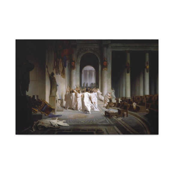The Death of Caesar - Jean-Leon Gerome Canvas Wall Art