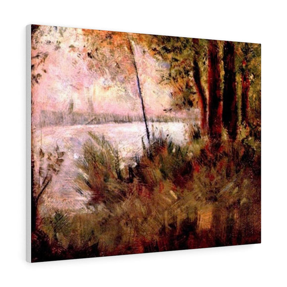 Grassy Riverbank - Georges Seurat Canvas