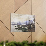 Boats in the Pool of London - Claude Monet Canvas Wall Art