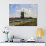 Windmill in sunlight near a stream - Piet Mondrian Canvas