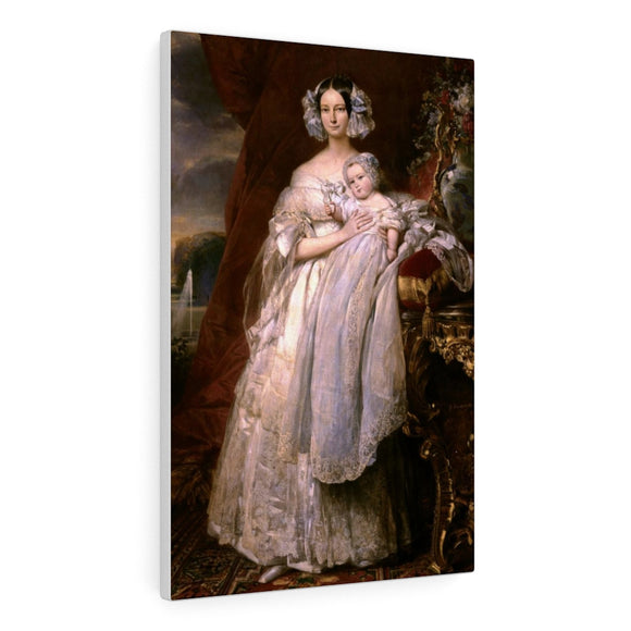 Helena of Mecklenburg-Schwerin Duchess of Orleans with her son the Count of Paris - Franz Xaver Winterhalter Canvas