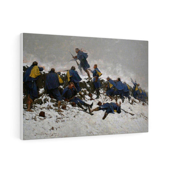 Through the Smoke Sprang the Daring Soldier - Frederic Remington Canvas