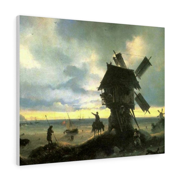 Windmill on the Sea Coast - Ivan Aivazovsky