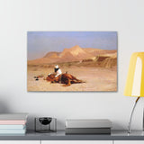 An Arab and His Horse in the Desert - Jean-Leon Gerome Canvas Wall Art